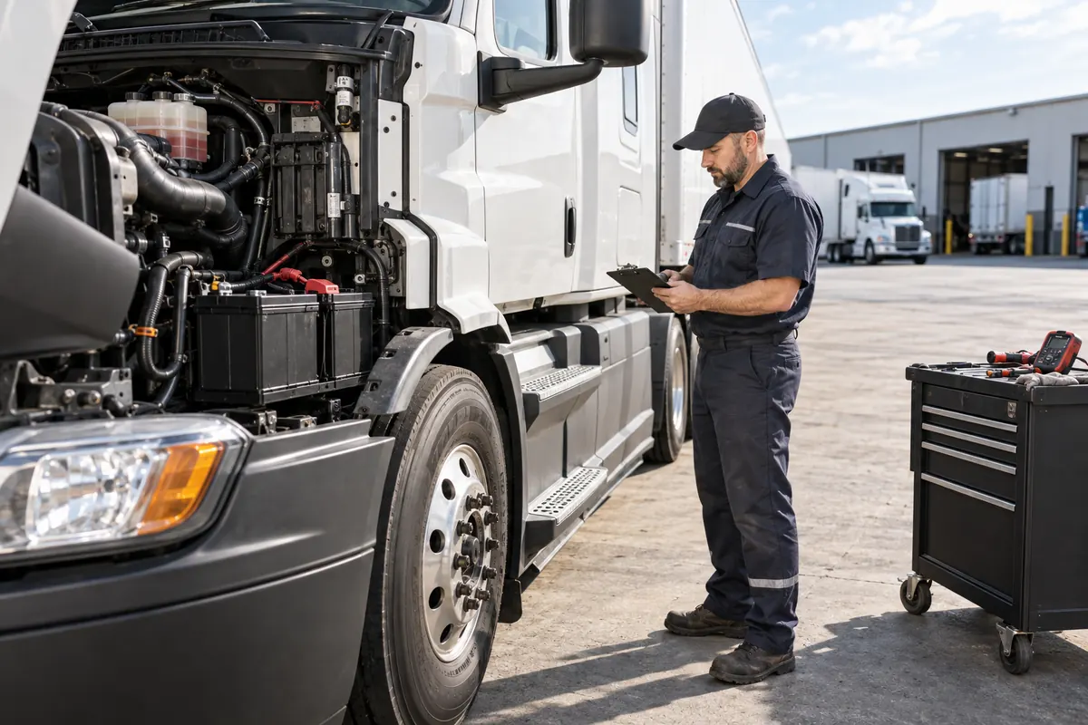 Caminhão pronto após manutenção do sistema de baterias