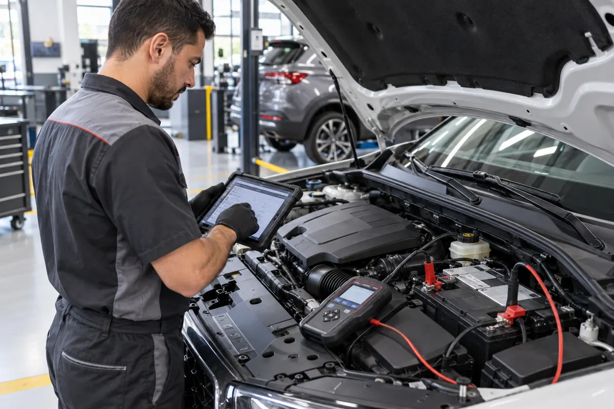 Teste eletrônico de bateria AGM para sistema Start-Stop