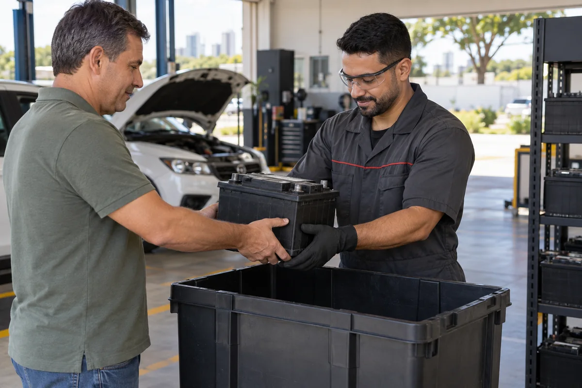 Recebimento seguro de bateria automotiva usada para descarte em Uberlândia
