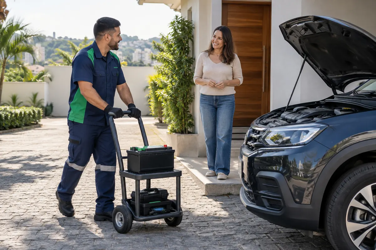 Entrega de bateria automotiva em domicílio em Uberlândia